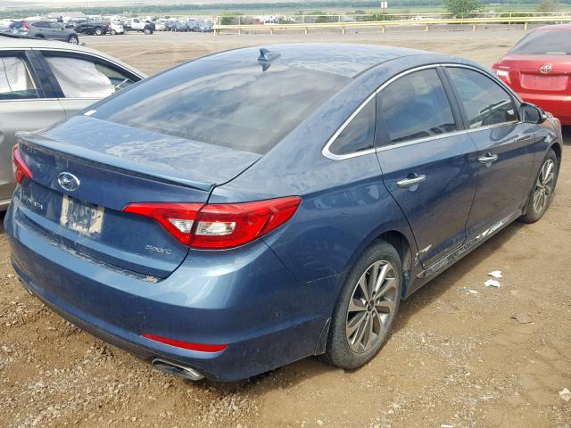 5NPE34AF8FH194862 - 2015 HYUNDAI SONATA SPO BLUE photo 4