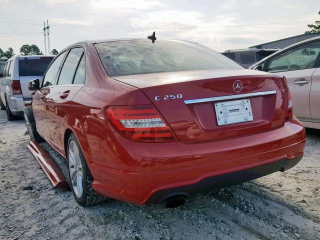 WDDGF4HB7DR265287 - 2013 MERCEDES-BENZ C 250 RED photo 3