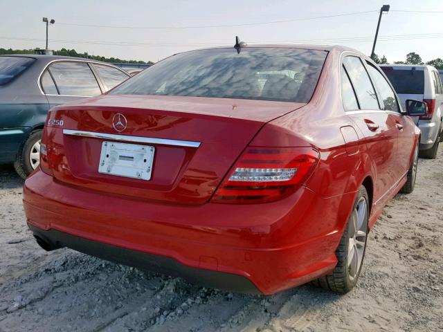 WDDGF4HB7DR265287 - 2013 MERCEDES-BENZ C 250 RED photo 4