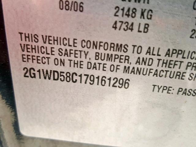 2G1WD58C179161296 - 2007 CHEVROLET IMPALA SUP შავი ფოტო 10