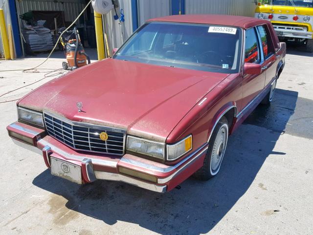1G6CD53BXP4216780 - 1993 CADILLAC DEVILLE RED photo 2