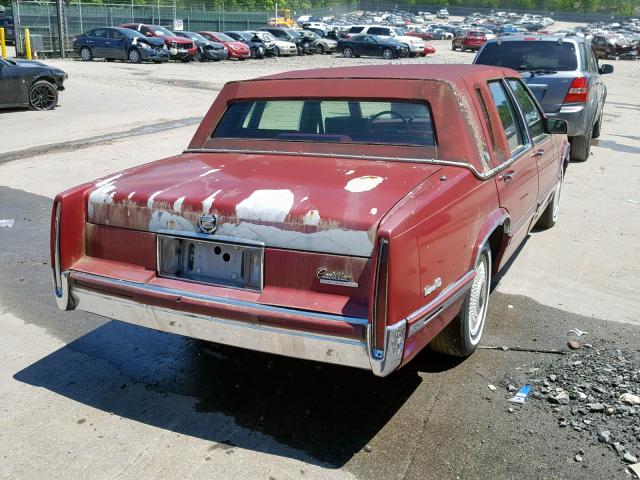 1G6CD53BXP4216780 - 1993 CADILLAC DEVILLE RED photo 4