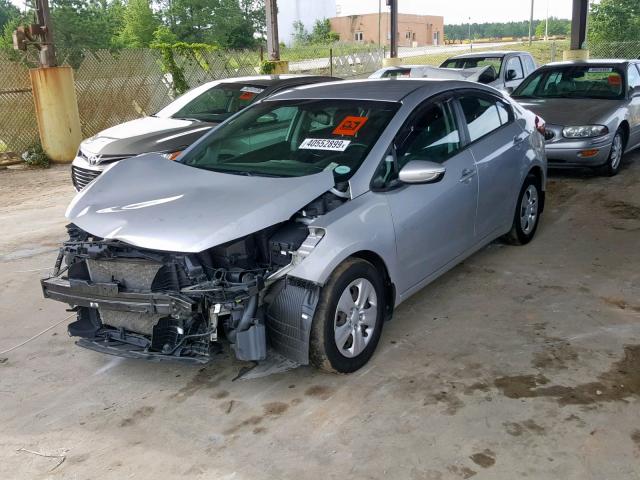 KNAFX4A60F5370552 - 2015 KIA FORTE LX SILVER photo 2