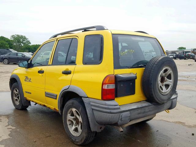 2CNBJ734626954397 - 2002 CHEVROLET TRACKER ZR YELLOW photo 3