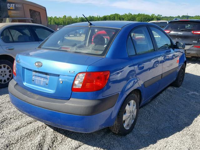 KNADE123466116496 - 2006 KIA RIO BLUE photo 4