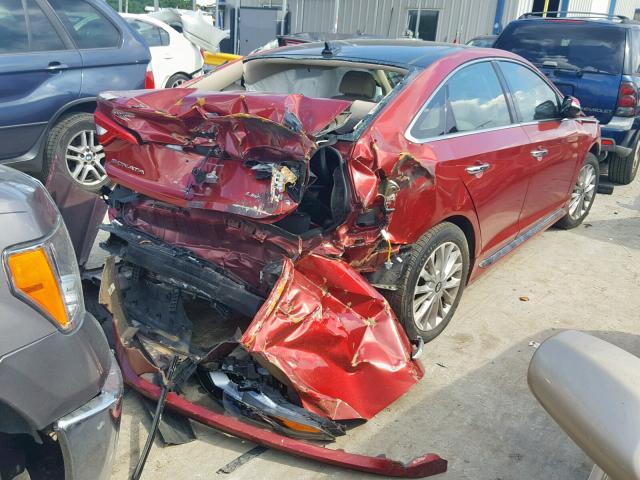 5NPE34AF8FH037946 - 2015 HYUNDAI SONATA SPO MAROON photo 4