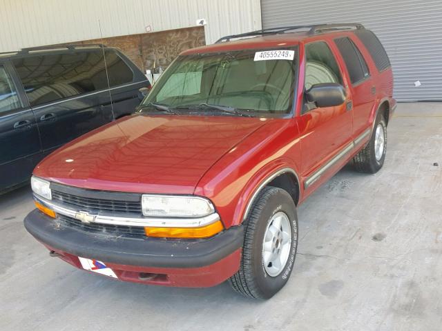 1GNDT13W9X2189882 - 1999 CHEVROLET BLAZER BURGUNDY photo 2