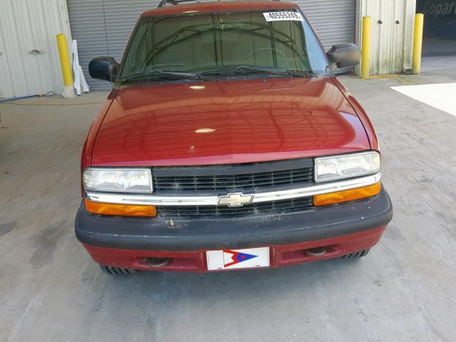 1GNDT13W9X2189882 - 1999 CHEVROLET BLAZER BURGUNDY photo 9