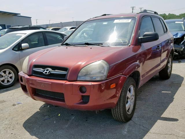 KM8JM12B55U119655 - 2005 HYUNDAI TUCSON GL BURGUNDY photo 2