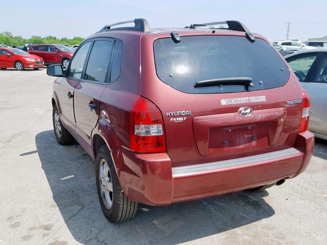 KM8JM12B55U119655 - 2005 HYUNDAI TUCSON GL BURGUNDY photo 3