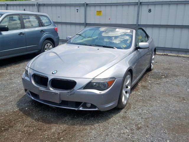 WBAEK13527CN81598 - 2007 BMW 650 I SILVER photo 2