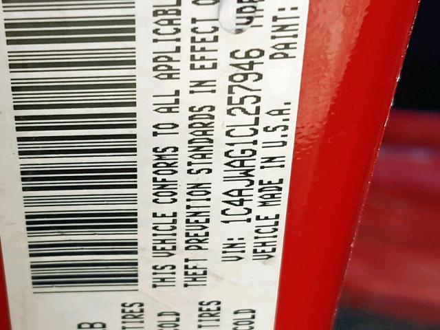 1C4AJWAG1CL257946 - 2012 JEEP WRANGLER S წითელი ფოტო 10