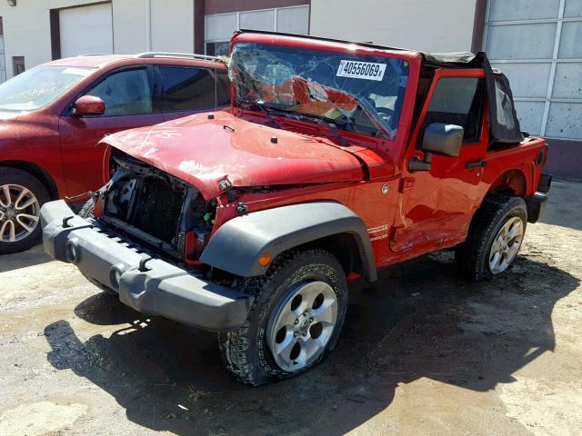 1C4AJWAG1CL257946 - 2012 JEEP WRANGLER S წითელი ფოტო 2
