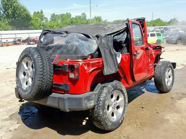 1C4AJWAG1CL257946 - 2012 JEEP WRANGLER S წითელი ფოტო 4