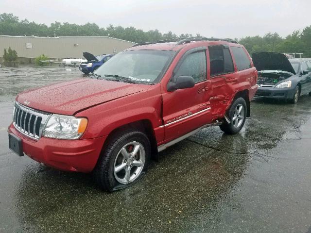 1J8GW68JX4C108717 - 2004 JEEP GRAND CHER RED photo 2