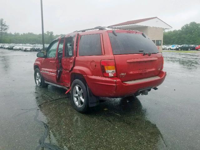 1J8GW68JX4C108717 - 2004 JEEP GRAND CHER RED photo 3