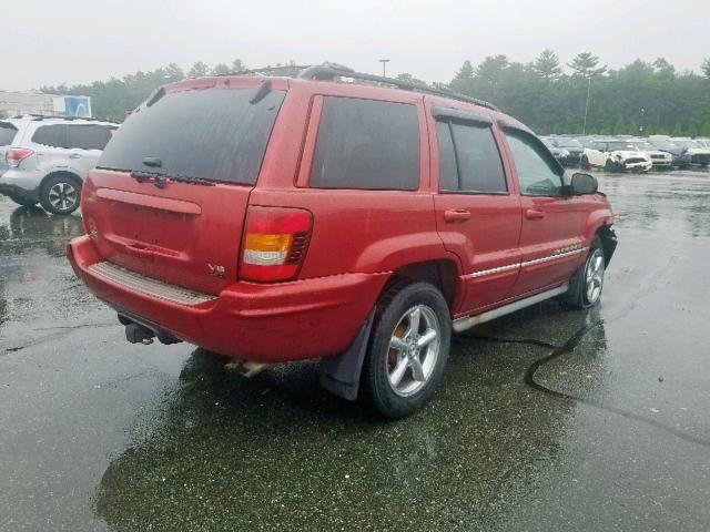 1J8GW68JX4C108717 - 2004 JEEP GRAND CHER RED photo 4