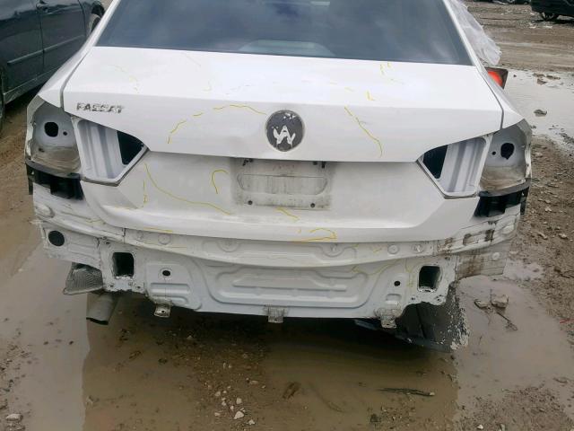 1VWAP7A39EC006240 - 2014 VOLKSWAGEN PASSAT S WHITE photo 9