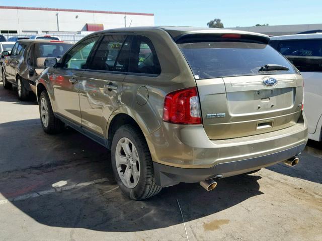 2FMDK3JC5DBB75740 - 2013 FORD EDGE SEL GREEN photo 3