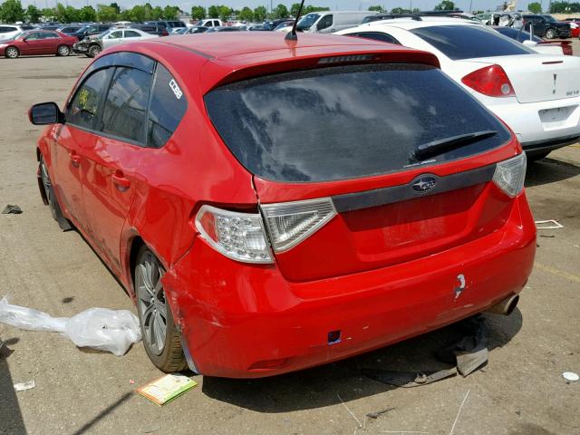 JF1GH74648G810383 - 2008 SUBARU IMPREZA WR RED photo 3