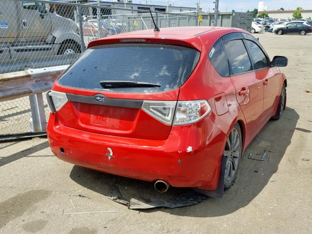 JF1GH74648G810383 - 2008 SUBARU IMPREZA WR RED photo 4