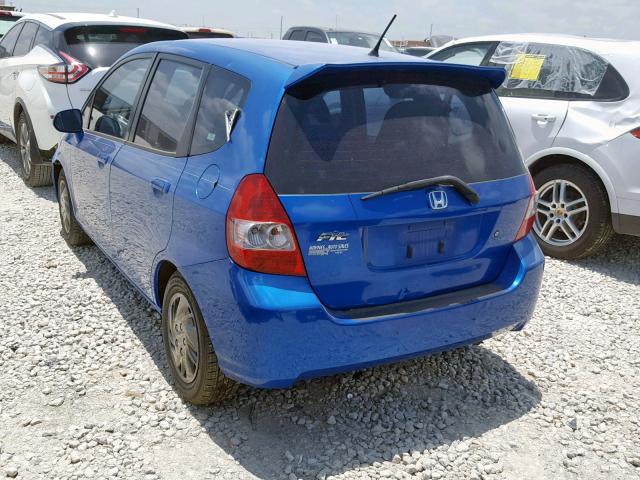 JHMGD37427S044740 - 2007 HONDA FIT BLUE photo 3