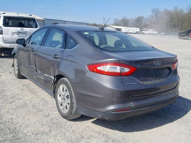 3FA6P0G75DR382076 - 2013 FORD FUSION S GRAY photo 3