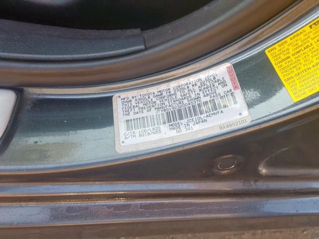 JTHBD192320045376 - 2002 LEXUS IS 300 GRAY photo 10