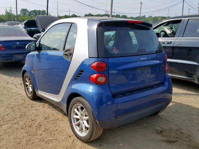 WMEEJ31X18K194829 - 2008 SMART FORTWO BLUE photo 3