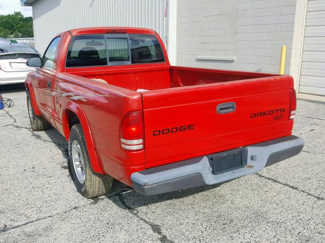 1D7FL16X13S119895 - 2003 DODGE DAKOTA SXT RED photo 3