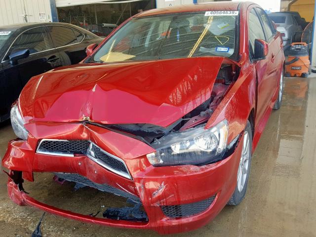 JA32U2FU1FU019675 - 2015 MITSUBISHI LANCER ES RED photo 2