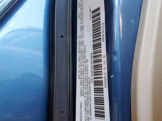 4S4BP86C384356690 - 2008 SUBARU OUTBACK 3. BLUE photo 10