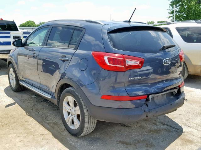 KNDPB3A28C7311438 - 2012 KIA SPORTAGE B BLUE photo 3