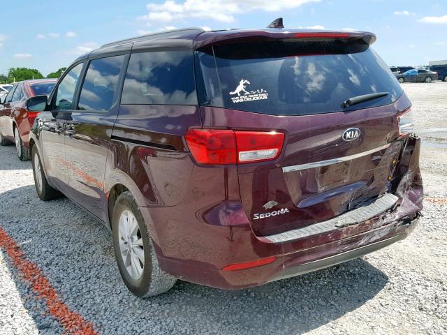 KNDMB5C14J6405824 - 2018 KIA SEDONA LX RED photo 3