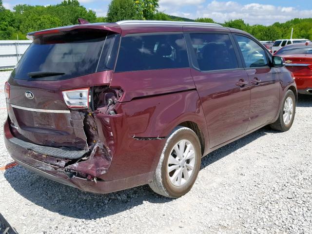 KNDMB5C14J6405824 - 2018 KIA SEDONA LX RED photo 4