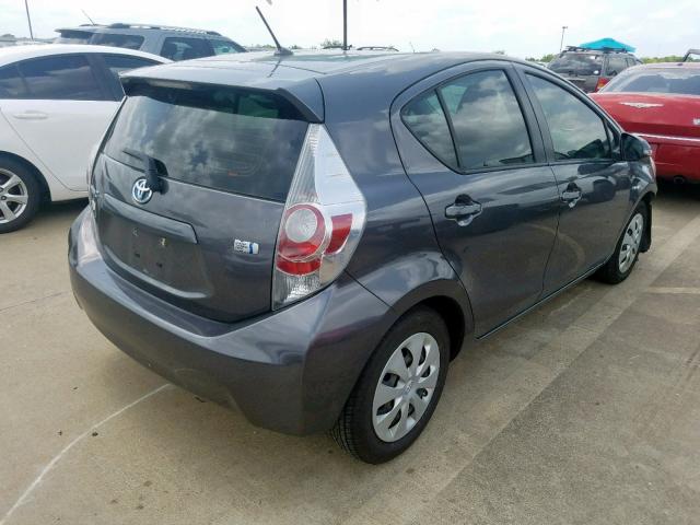 JTDKDTB32D1529276 - 2013 TOYOTA PRIUS C GRAY photo 4