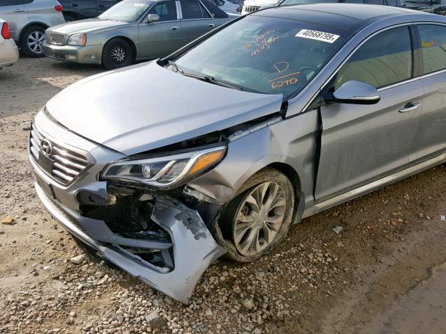 5NPE34AB3FH236240 - 2015 HYUNDAI SONATA SPO SILVER photo 9