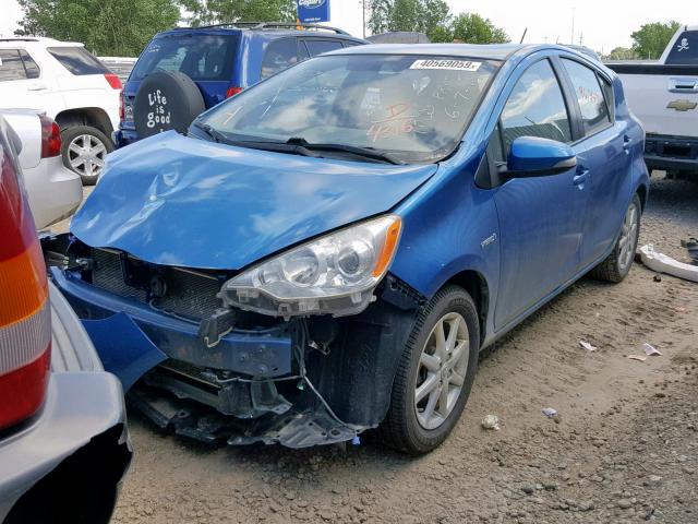 JTDKDTB38D1544316 - 2013 TOYOTA PRIUS C BLUE photo 2