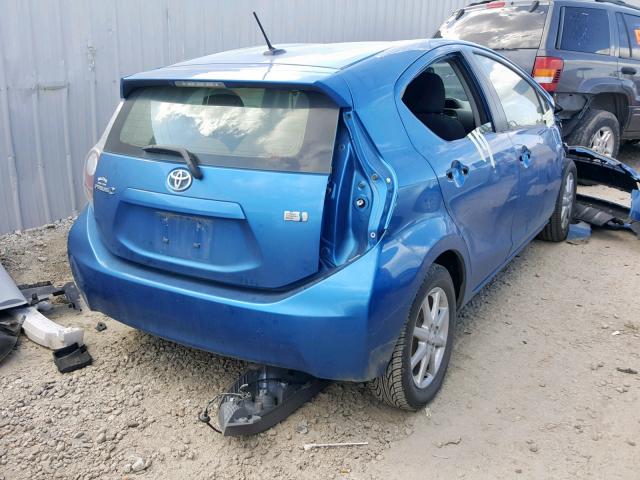 JTDKDTB38D1544316 - 2013 TOYOTA PRIUS C BLUE photo 4