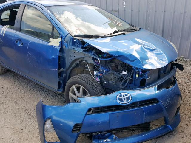 JTDKDTB38D1544316 - 2013 TOYOTA PRIUS C BLUE photo 9