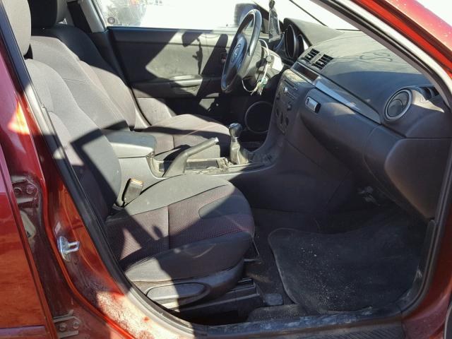 JM1BK143761502262 - 2006 MAZDA 3 HATCHBAC ORANGE photo 5