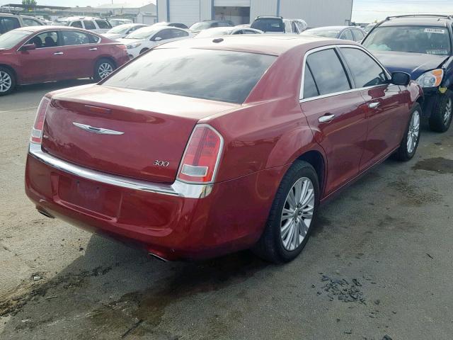 2C3CCAHGXCH179910 - 2012 CHRYSLER 300 LIMITE MAROON photo 4