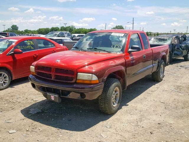 1B7GG22Y9XS285904 - 1999 DODGE DAKOTA RED photo 2