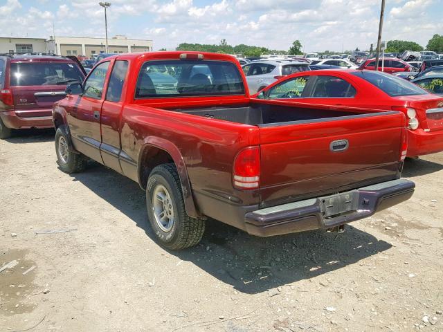 1B7GG22Y9XS285904 - 1999 DODGE DAKOTA RED photo 3