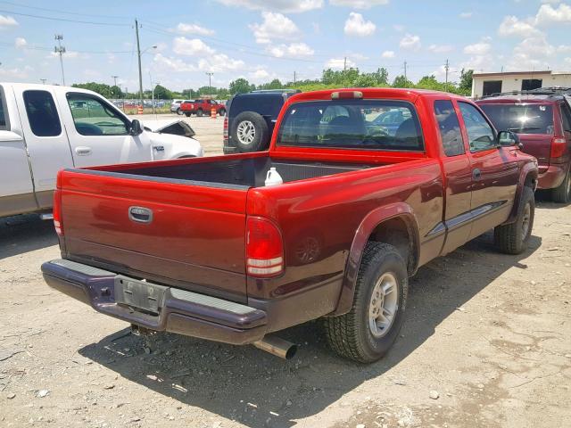 1B7GG22Y9XS285904 - 1999 DODGE DAKOTA RED photo 4