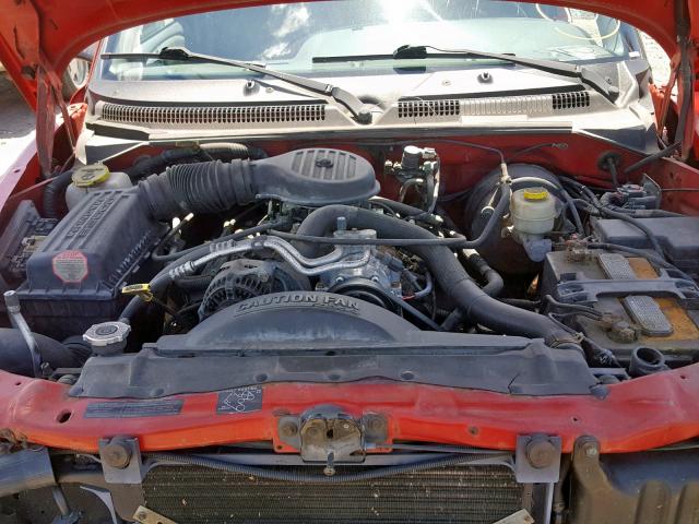 1B7GG22Y9XS285904 - 1999 DODGE DAKOTA RED photo 7