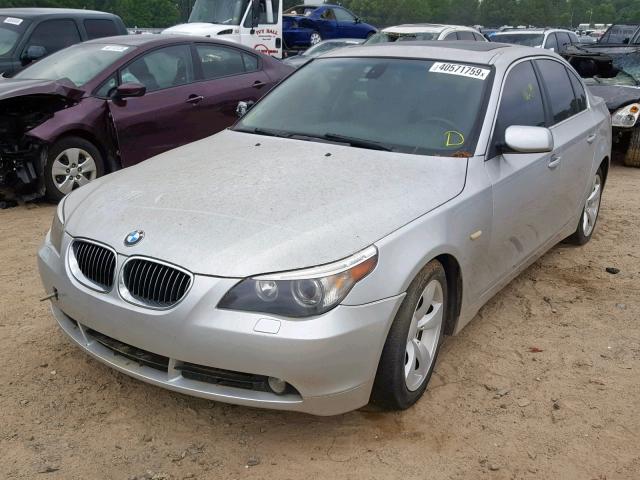 WBANE53507CW65336 - 2007 BMW 525 I SILVER photo 2