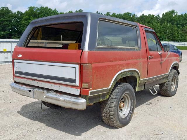 1FMEU15H1GLA48237 - 1986 FORD BRONCO U10 RED photo 4