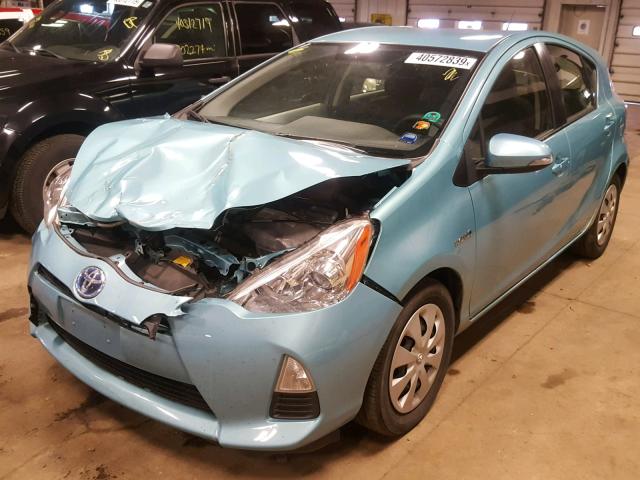 JTDKDTB37D1036001 - 2013 TOYOTA PRIUS C BLUE photo 2