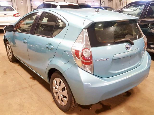 JTDKDTB37D1036001 - 2013 TOYOTA PRIUS C BLUE photo 3